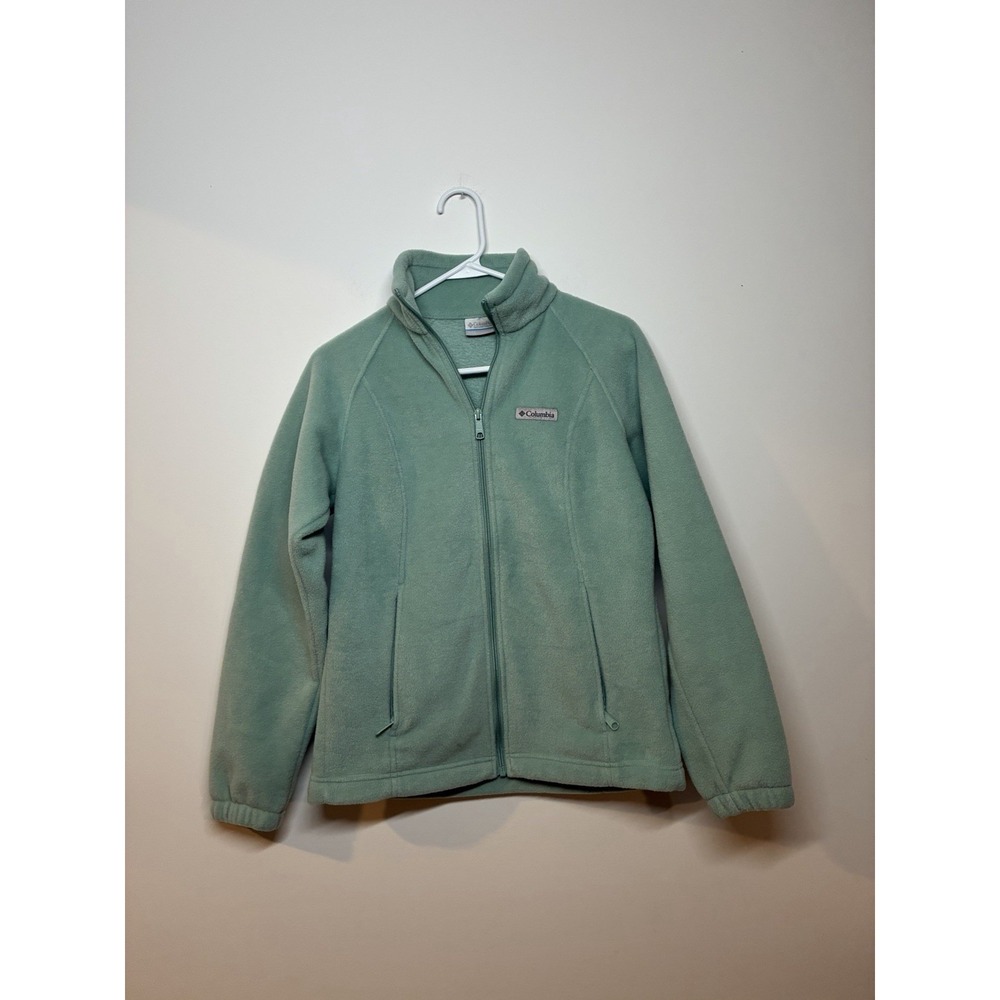 Columbia Benton Springs Womens Sz Small Light Blue Full Zip Fleece Jacket
